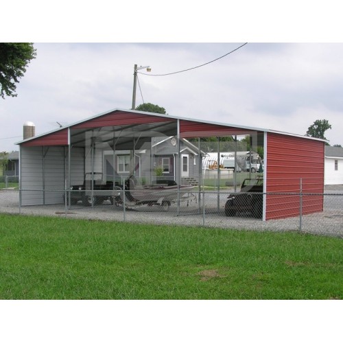 Barn Shelter | Boxed Eave Roof | 42W x 21L x 12H | Continuous Roof