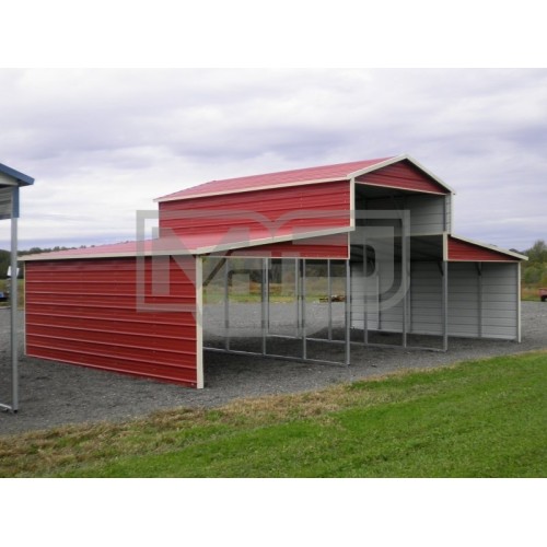 Metal Barn Shelter | Boxed Eave Roof | 36W x 21L x 12H | Carolina Barn