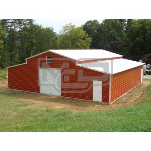 Enclosed Carolina Style Barn | Vertical Roof | 44W x 36L x 12H | Metal Barn