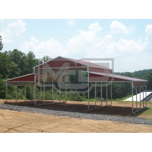 Steel Barn Shelter | Boxed Eave Roof | 42W x 21L x 12H | Barn Shed