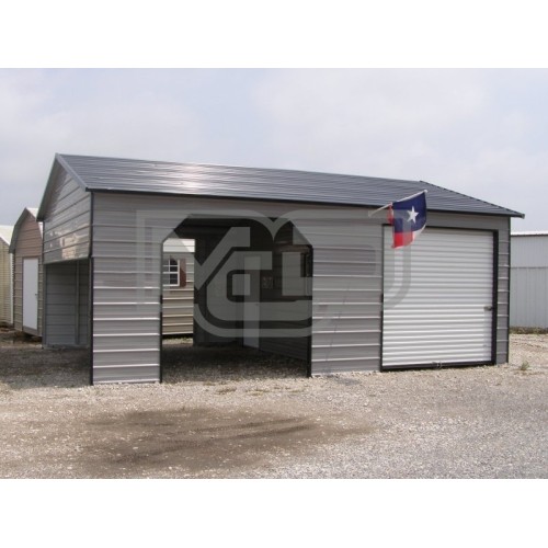 Garage | Boxed Eave Roof | 22W x 31L x 9H |  Metal Garage Shelter