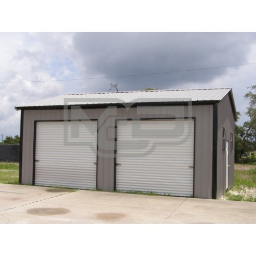 Metal Garage | Vertical Roof | 22W x 26L x 10H |  Side-Entry