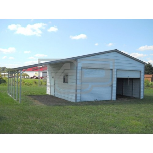 Metal Garage | Vertical Roof | 22W x 26L x 10H |  Lean-to