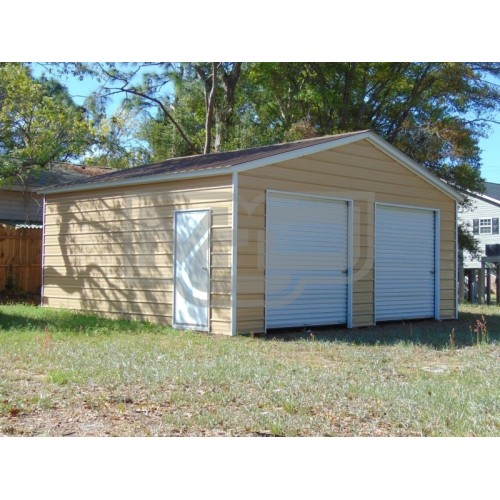 2-Car Garage | Vertical Roof | 22W x 26L x 9H | Enclosed Garage