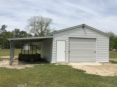 Metal Garage with Lean-to | Vertical Roof | 18W x 26L x 9H | 1-Car